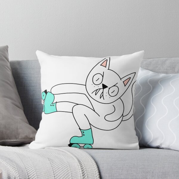 Item preview, MEAN CAT Rollerskating - white designed and sold by motherbrainart.