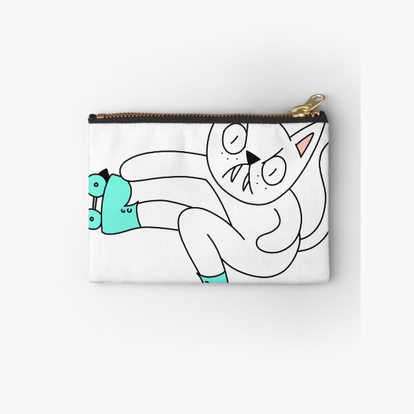 Item preview, MEAN CAT Rollerskating - white designed and sold by motherbrainart.