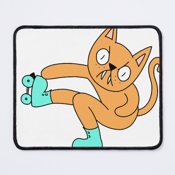 Item preview, MEAN CAT Rollerskating - orange designed and sold by motherbrainart.