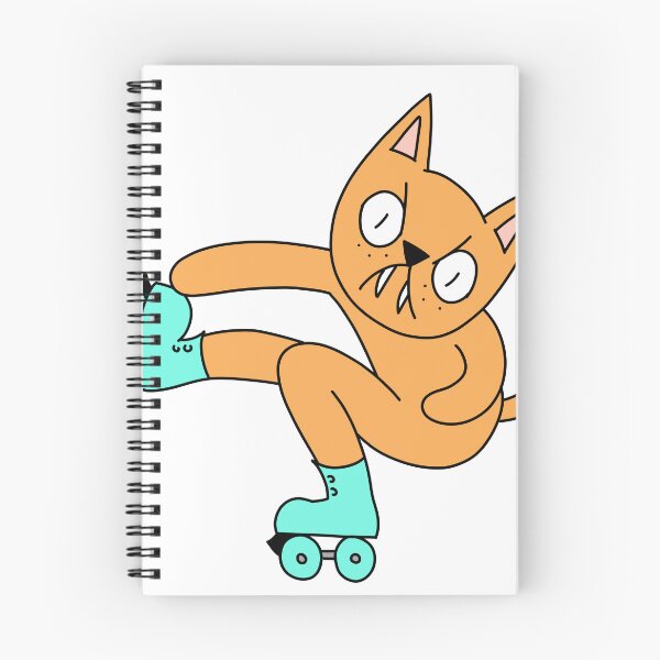 Item preview, MEAN CAT Rollerskating - orange designed and sold by motherbrainart.
