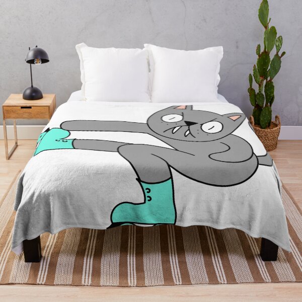Item preview, MEAN CAT Rollerskating - gray designed and sold by motherbrainart.
