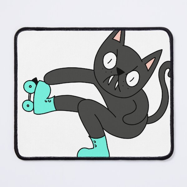 Item preview, MEAN CAT Rollerskating - black designed and sold by motherbrainart.