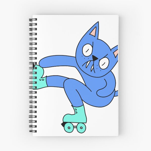Item preview, MEAN CAT Rollerskating - blue designed and sold by motherbrainart.