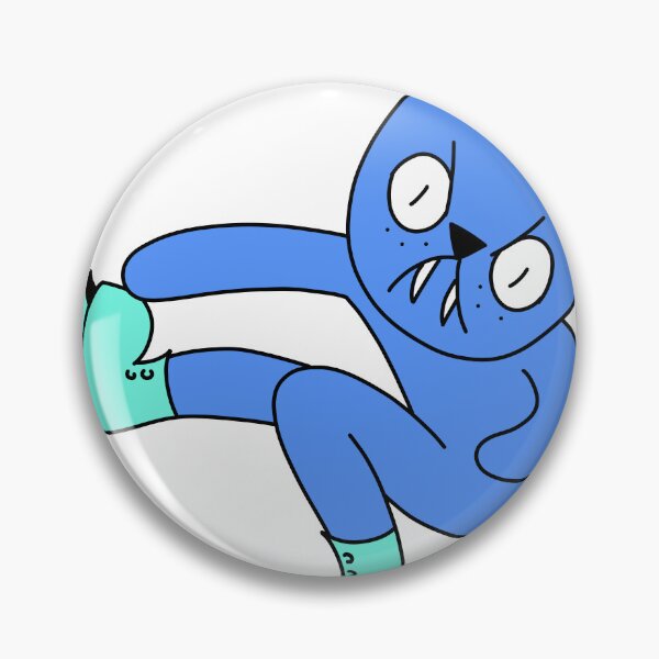 Item preview, MEAN CAT Rollerskating - blue designed and sold by motherbrainart.