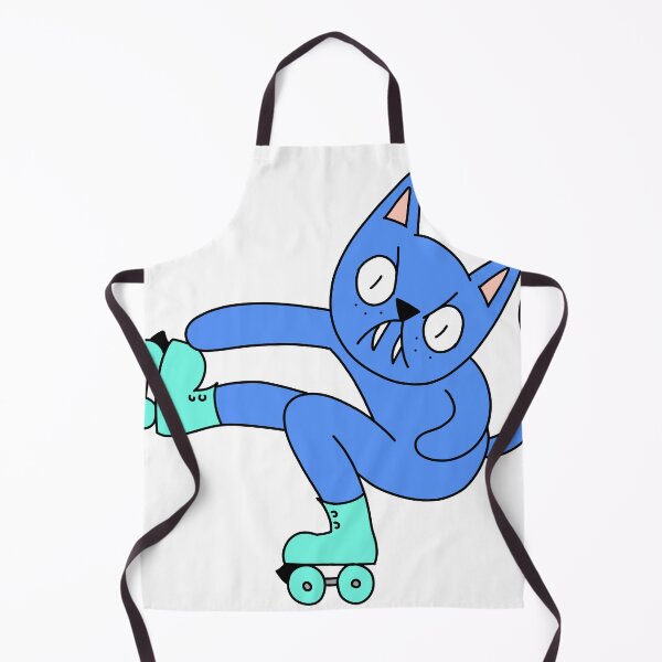 Item preview, MEAN CAT Rollerskating - blue designed and sold by motherbrainart.