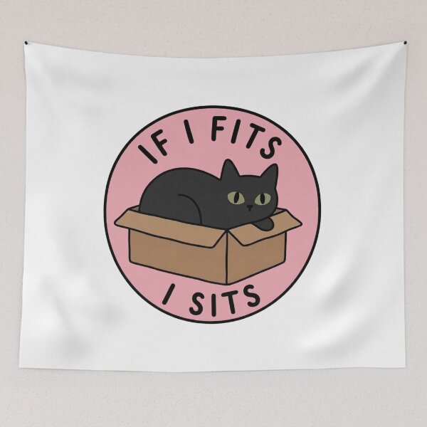 Item preview, If I Fits I Sits - Funny Black Cat in Box Gift for Cat Lovers designed and sold by LuloCreative.