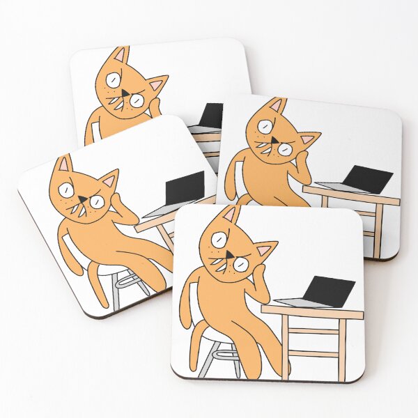 Item preview, MEAN CAT at work - orange designed and sold by motherbrainart.