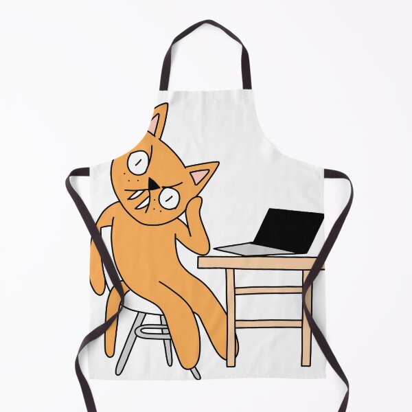 Item preview, MEAN CAT at work - orange designed and sold by motherbrainart.