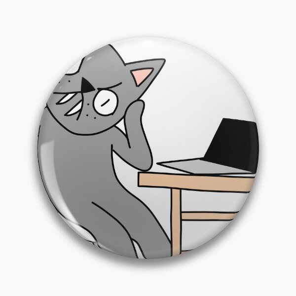 Item preview, MEAN CAT at work - gray designed and sold by motherbrainart.