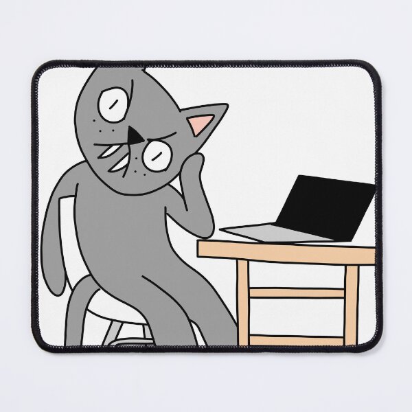 Item preview, MEAN CAT at work - gray designed and sold by motherbrainart.