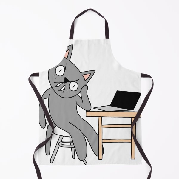 Item preview, MEAN CAT at work - gray designed and sold by motherbrainart.