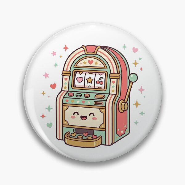 Item preview, Cute Kawaii Slot Machine Vintage Arcade Illustration designed and sold by ajamzbox.