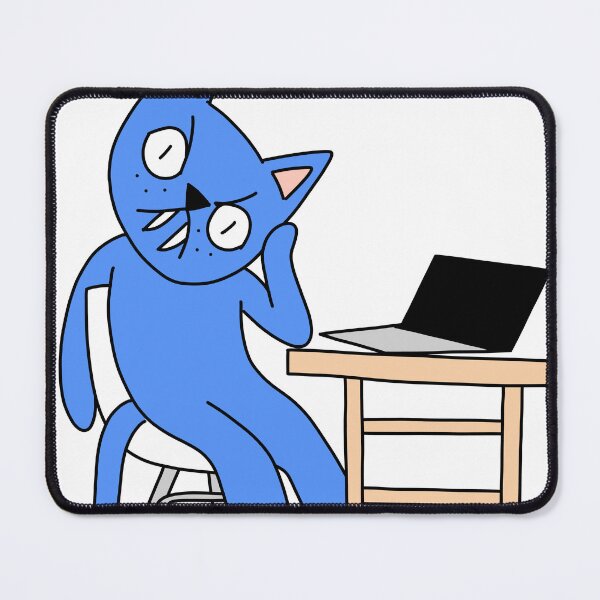 Item preview, MEAN CAT at work - blue designed and sold by motherbrainart.