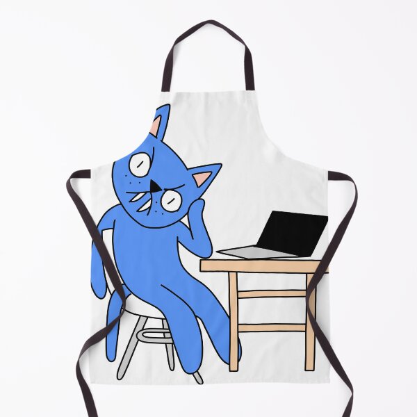Item preview, MEAN CAT at work - blue designed and sold by motherbrainart.