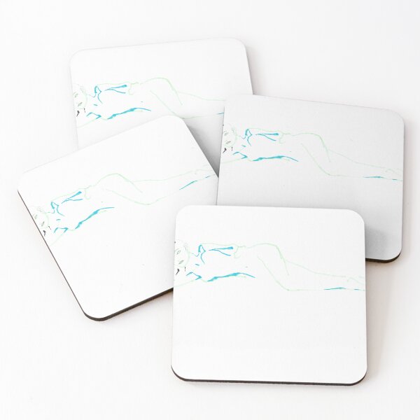 Item preview, Aquatic Reclining Figure, Green and Blue Ink designed and sold by essentialink.
