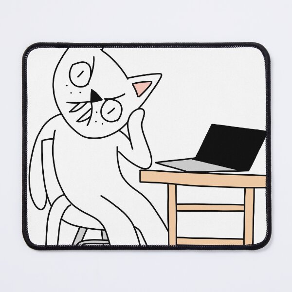 Item preview, MEAN CAT at work - white designed and sold by motherbrainart.