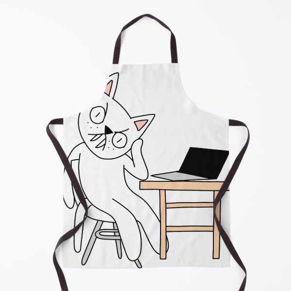 Item preview, MEAN CAT at work - white designed and sold by motherbrainart.
