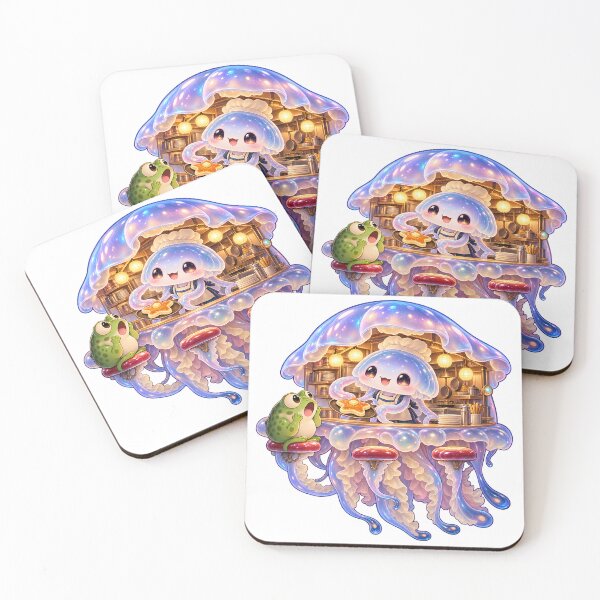 Item preview, Cute Jellyfish Running a Floating Diner – Weird Funny Animal Gift designed and sold by Oddly Tiny Zoo.