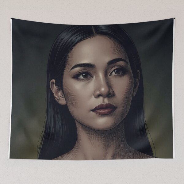 Item preview, BS BinOon Bulan Power Stare Khom Sapphic Thai GL Kdrama Actress LGBTQ+ Cartoon Art Wall Decor Comic Print Poster Shirt Cell  designed and sold by Mind Space.