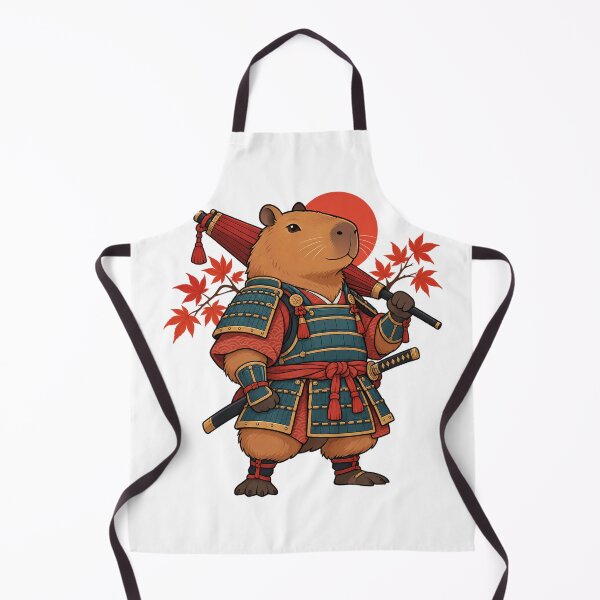 Artikelvorschau, Capybara Samurai with Red Autumn Leaves entworfen und verkauft von skyartdesign.