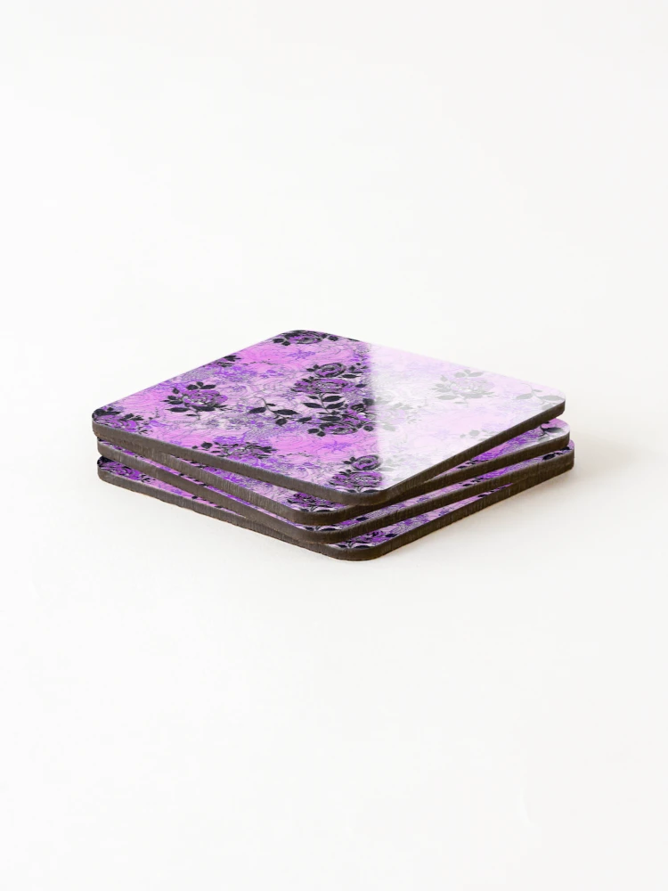 Thumbnail 4 of 5, Coasters (Set of 4), Violet Roses designed and sold by ViaARTfactory.