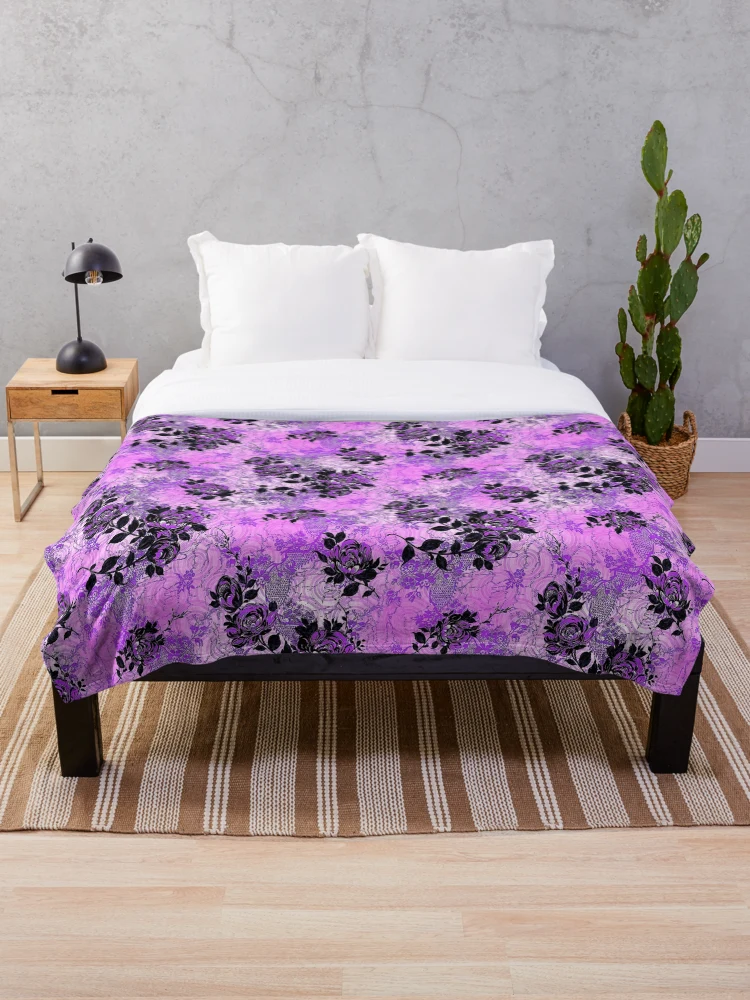Thumbnail 1 of 6, Throw Blanket, Violet Roses designed and sold by ViaARTfactory.