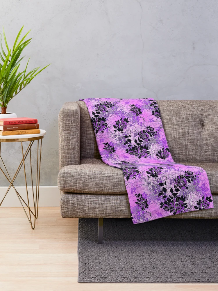Thumbnail 2 of 6, Throw Blanket, Violet Roses designed and sold by ViaARTfactory.