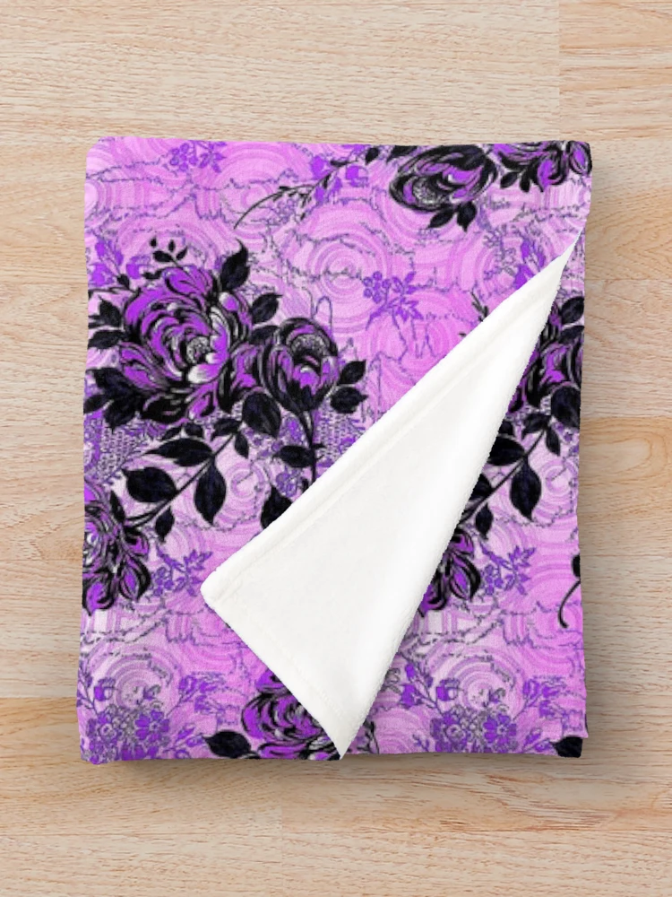 Thumbnail 3 of 6, Throw Blanket, Violet Roses designed and sold by ViaARTfactory.