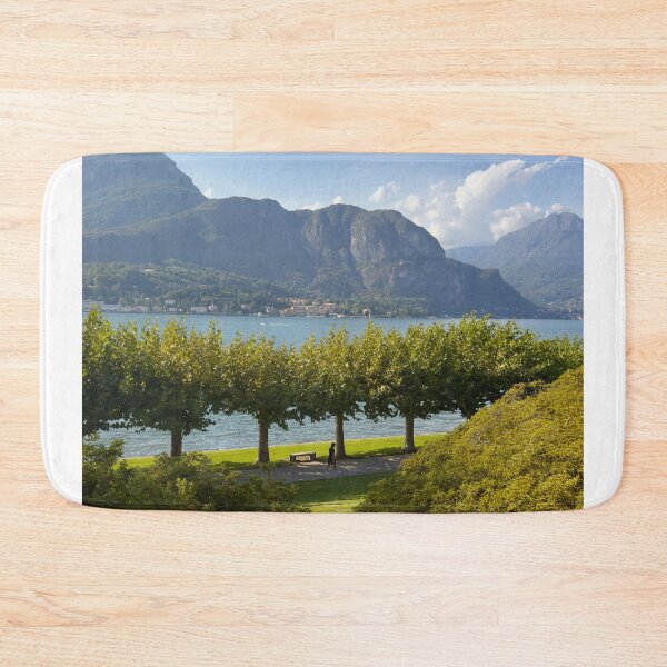 Item preview, Lakeside Park Walkway Overlooking Mountains Across Calm Water designed and sold by Matricko.