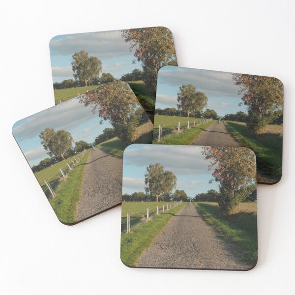 Item preview, Country Gravel Road Passing Green Pastures And Autumn Trees designed and sold by Matricko.