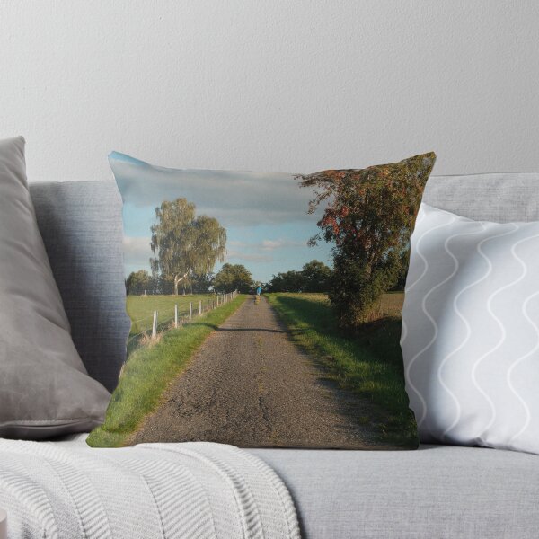 Item preview, Country Gravel Road Passing Green Pastures And Autumn Trees designed and sold by Matricko.