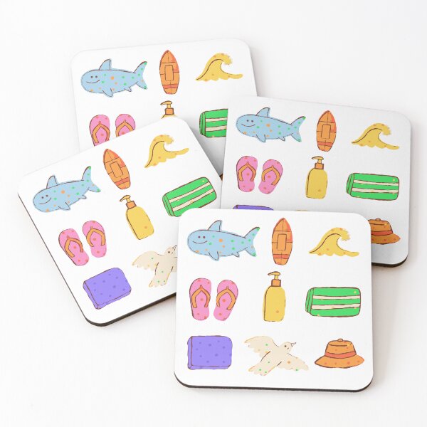 Artikelvorschau, Surf-Ausrüstung-Sticker-Set mit Hai-Motiv entworfen und verkauft von BysonDesigns.