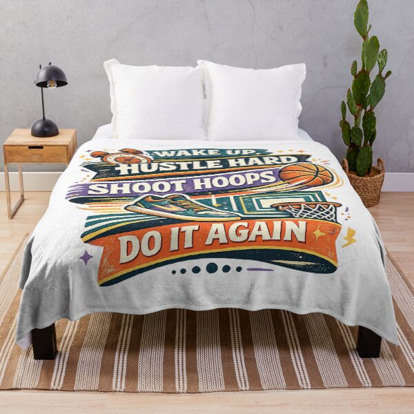 Item preview, Wake Up Hustle Hard Shoot Hoops Do It Again Basketball Player Sports Design designed and sold by inkoutninja.