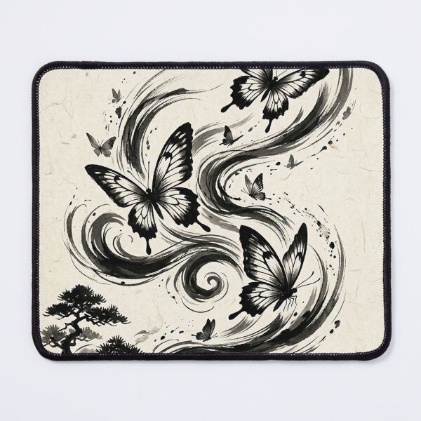 Item preview, Sacred Ink Butterfly - Dynamic Japanese Sumi-e Art designed and sold by iris-festival.