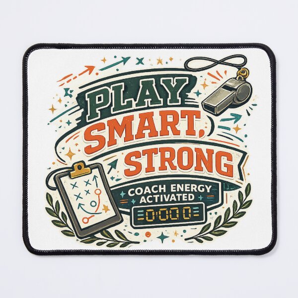 Item preview, Play Smart Strong Coach Energy Activated Sports Coach Motivation Design designed and sold by inkoutninja.