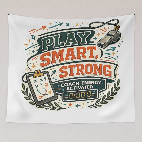 Item preview, Play Smart Strong Coach Energy Activated Sports Coach Motivation Design designed and sold by inkoutninja.