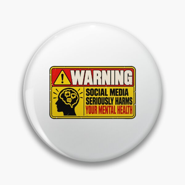 Item preview, Warning Social Media Seriously Harms Your Mental Health Awareness Digital Detox designed and sold by HumansStuck12.