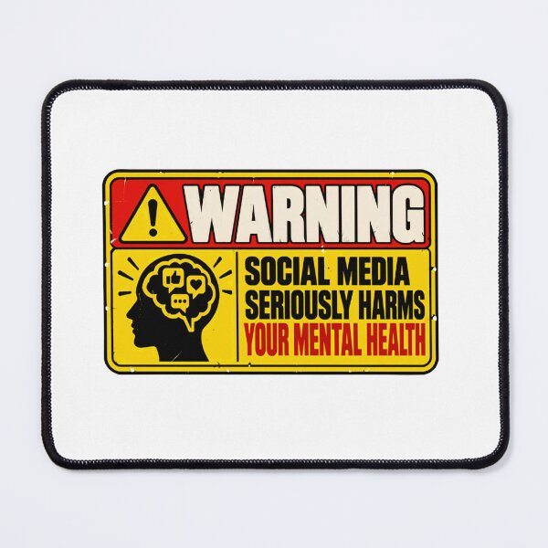 Item preview, Warning Social Media Seriously Harms Your Mental Health Awareness Digital Detox designed and sold by HumansStuck12.