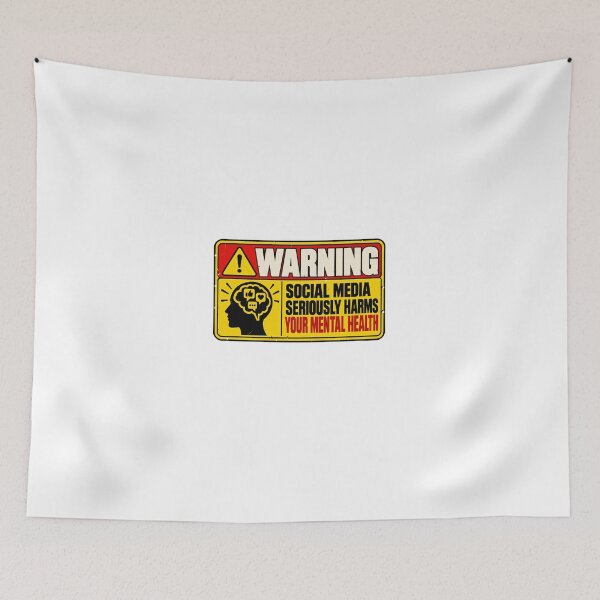 Item preview, Warning Social Media Seriously Harms Your Mental Health Awareness Digital Detox designed and sold by HumansStuck12.
