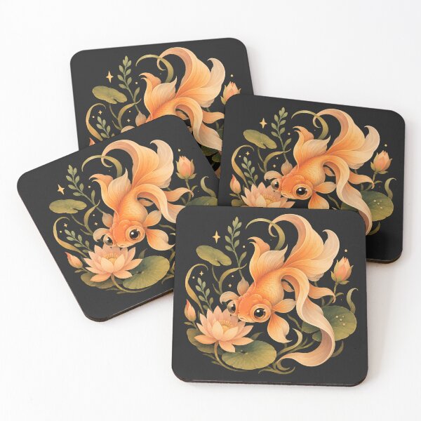 Item preview, Goldfish and Lotus designed and sold by Mooncalf Market.