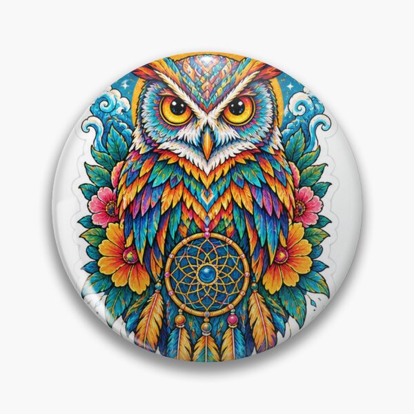 Item preview, Mystical Colorful Owl Dreamcatcher designed and sold by GussieGerman.