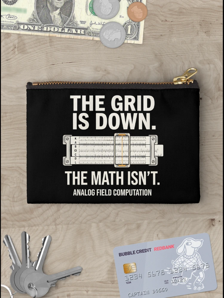 Thumbnail 3 of 4, Zipper Pouch, Analog Field Computation Slide Rule Math Engineer designed and sold by SplashTastic.