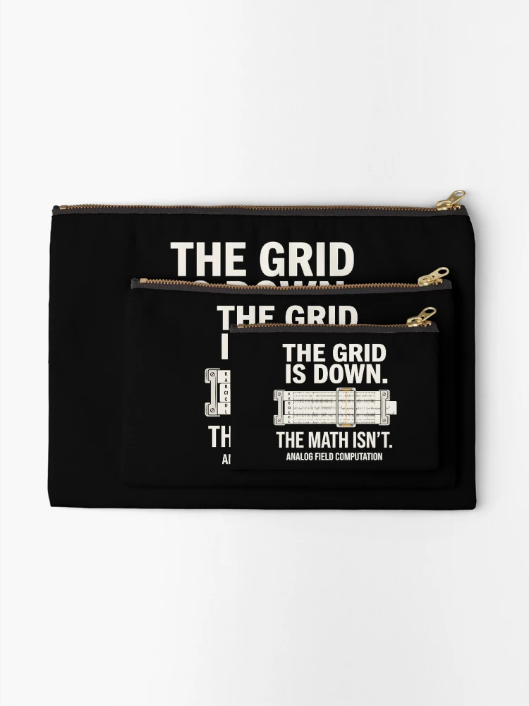 Thumbnail 2 of 4, Zipper Pouch, Analog Field Computation Slide Rule Math Engineer designed and sold by SplashTastic.