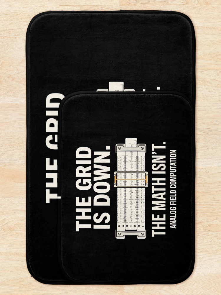 Thumbnail 5 of 6, Bath Mat, Analog Field Computation Slide Rule Math Engineer designed and sold by SplashTastic.