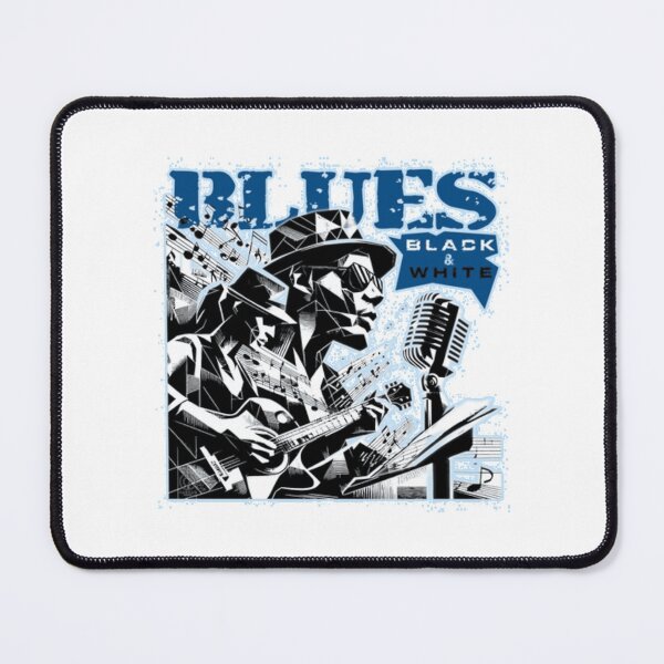 Item preview, Black White Blues Instrument Collage Design designed and sold by markzickler.