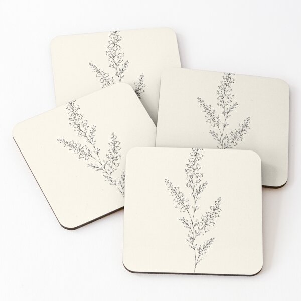 Item preview, Single Heather Sprig | Minimalist Line Art Botanical Print designed and sold by Zaramodo.