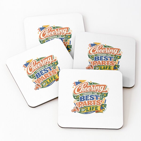 Item preview, Cheering Through the Best Parts of Life Cheerleader Positive Retro Quote Design designed and sold by inkoutninja.