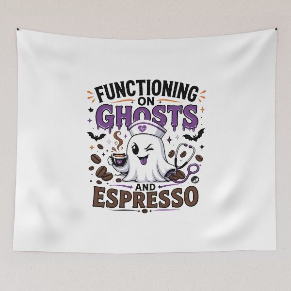 Item preview, Legal Nurse Halloween – Functioning on Ghosts and Espresso – Funny Legal Nurse Coffee designed and sold by CuteDesignables.