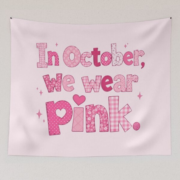 Item preview, In October We Wear Pink Patterned Texture Patchwork designed and sold by Vicky021.