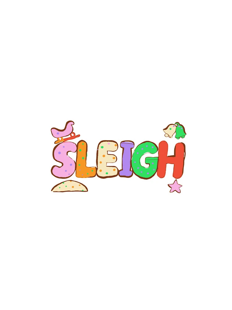 Thumbnail 4 of 4, iPhone Case, Sleigh Ride Lettering - Riso Doodle Print designed and sold by BysonDesigns.